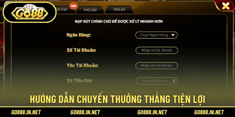 Đa dạng phương pháp chuyển thưởng an toàn